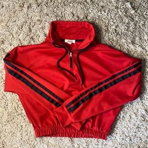 black and red crop sweater